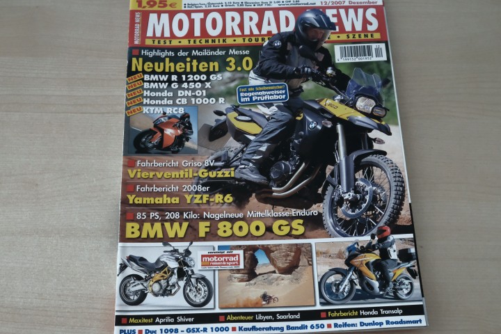 Deckblatt Motorrad News (12/2007)